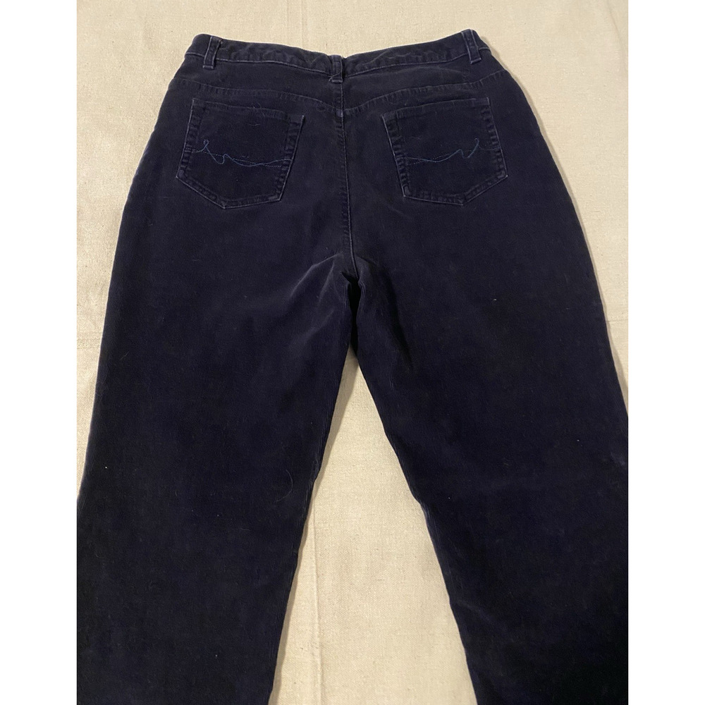 St Johns Bay Stretch Womens Corduroy Pants Size 12 Tall Wide Leg Baggy Preppy - Picture 4 of 11